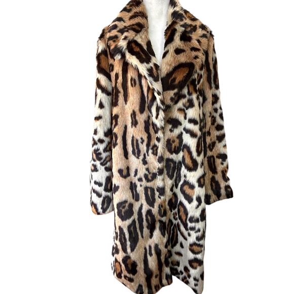 Show Me Your Mumu Miss Cindy Feline Faux Fur Coat Womens XS Glam Vegas Party - Picture 1 of 16